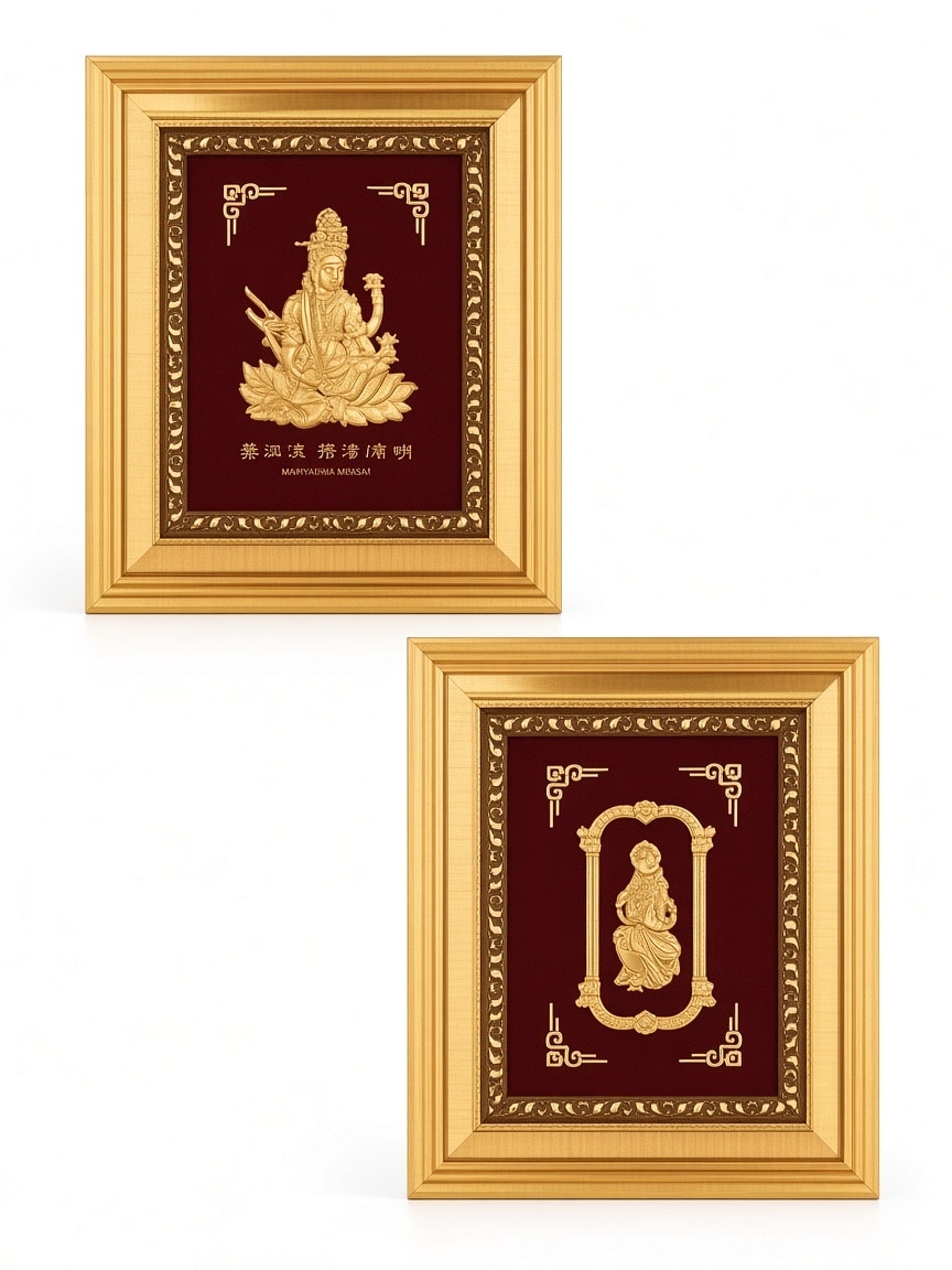 24kt gold leaf artwork of Radha Krishna