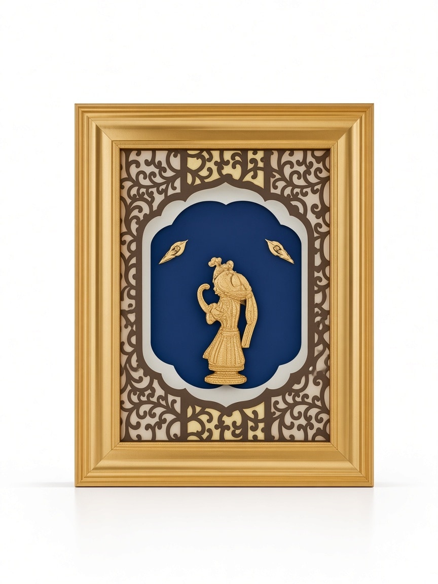 24kt gold leaf artwork of Radha Krishna