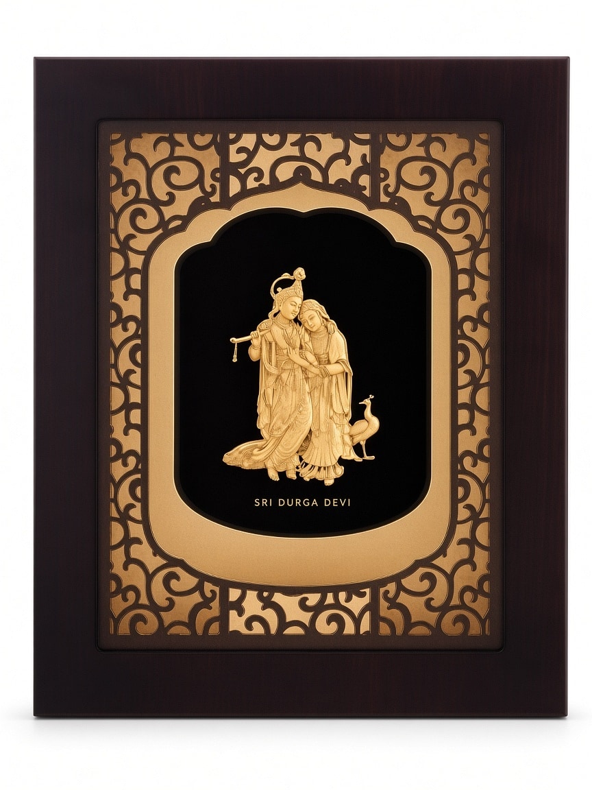 24kt gold leaf artwork of Radha Krishna
