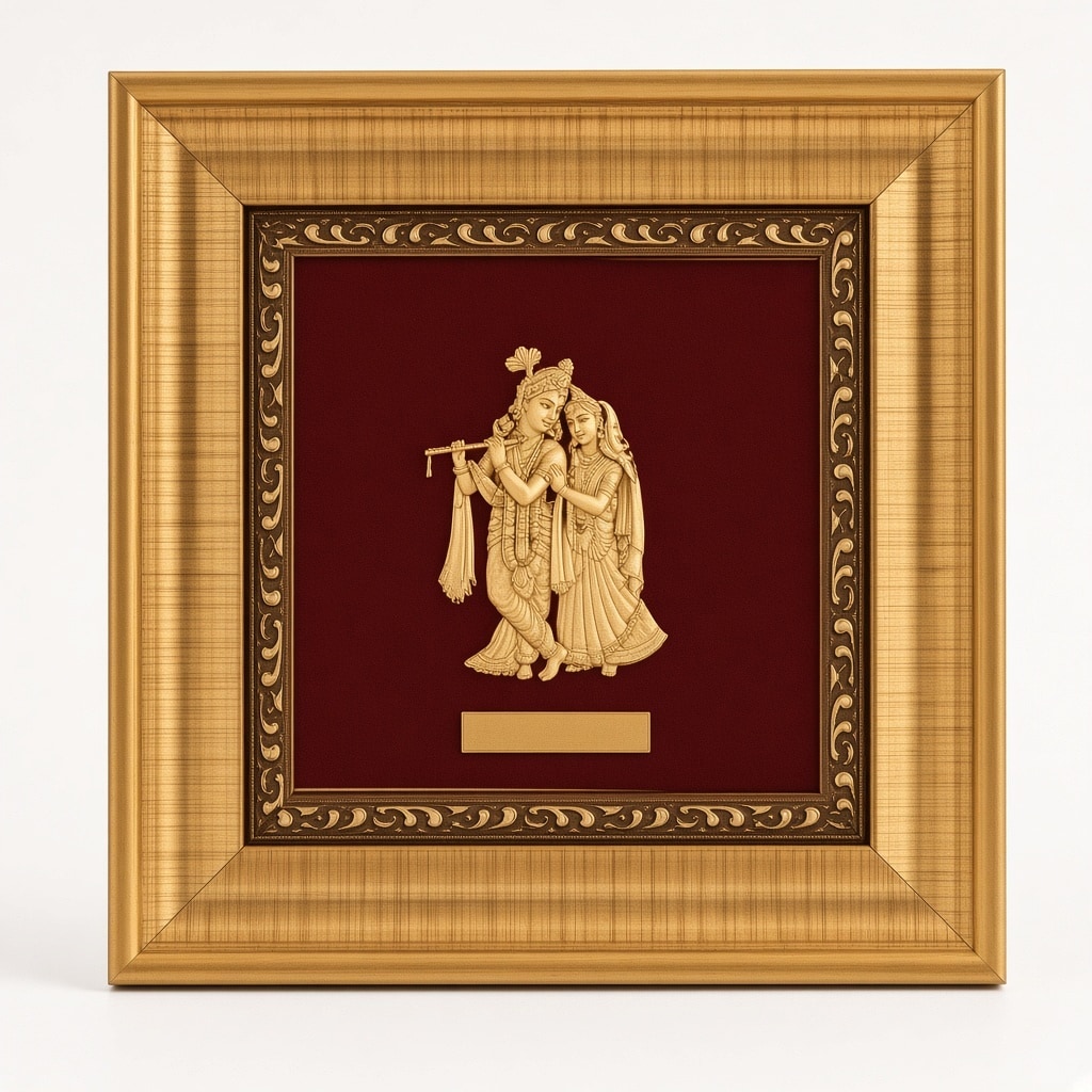 24kt gold leaf artwork of Radha Krishna