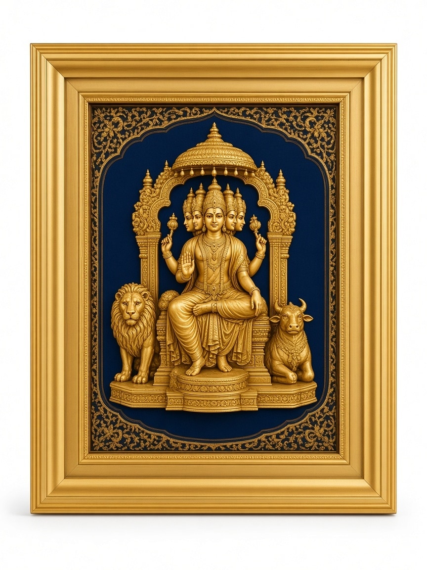 24kt gold leaf artwork of Radha Krishna