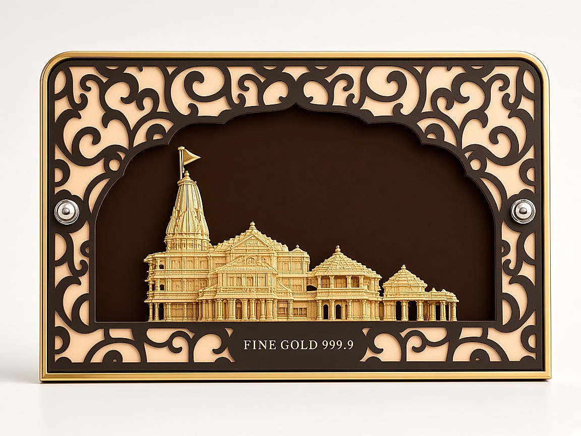 24kt gold leaf artwork of Ram Mandir