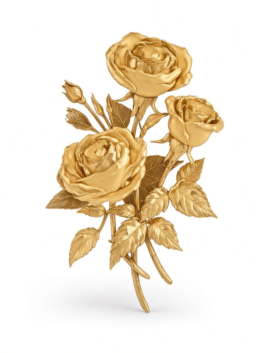 24kt gold leaf artwork of Roses