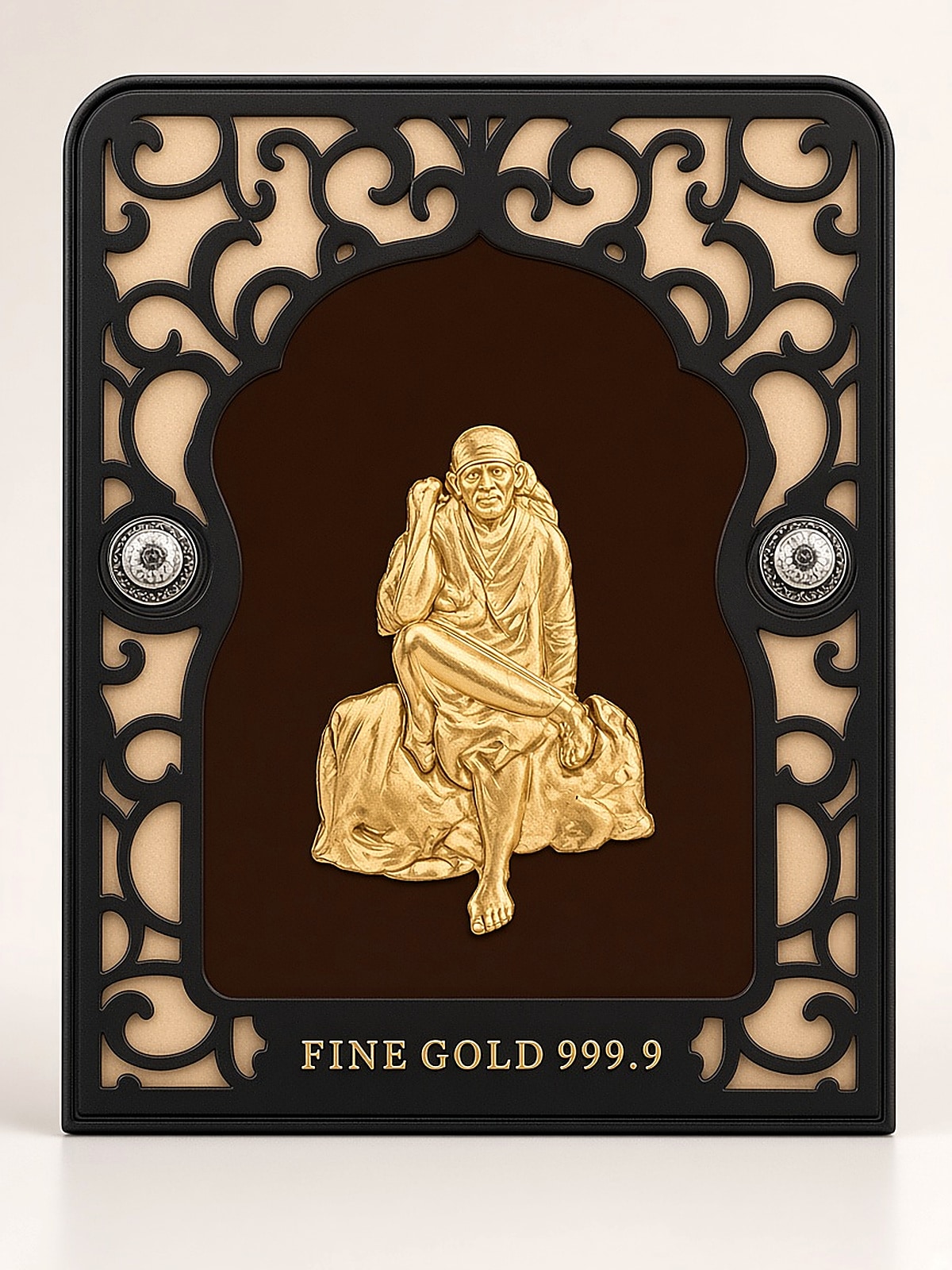 24kt gold leaf artwork of Sai Baba