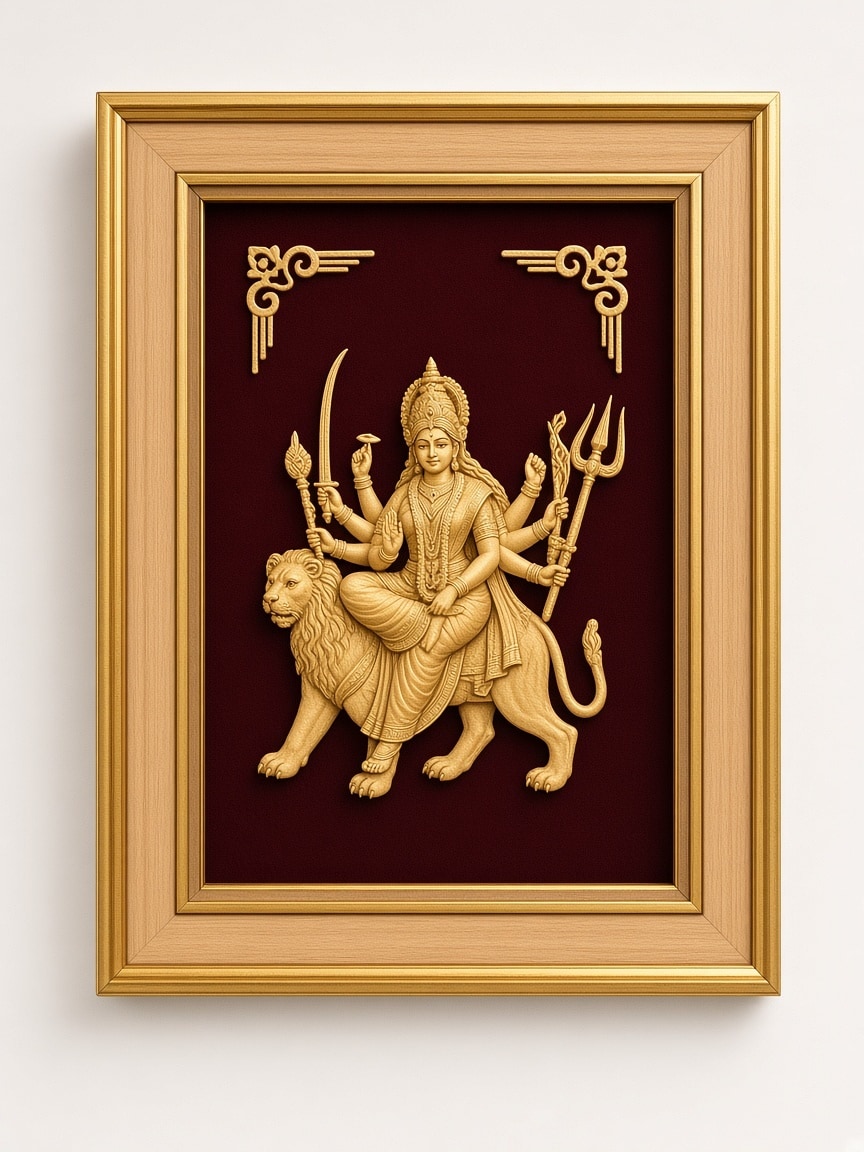24kt gold leaf artwork of Saraswati Ji
