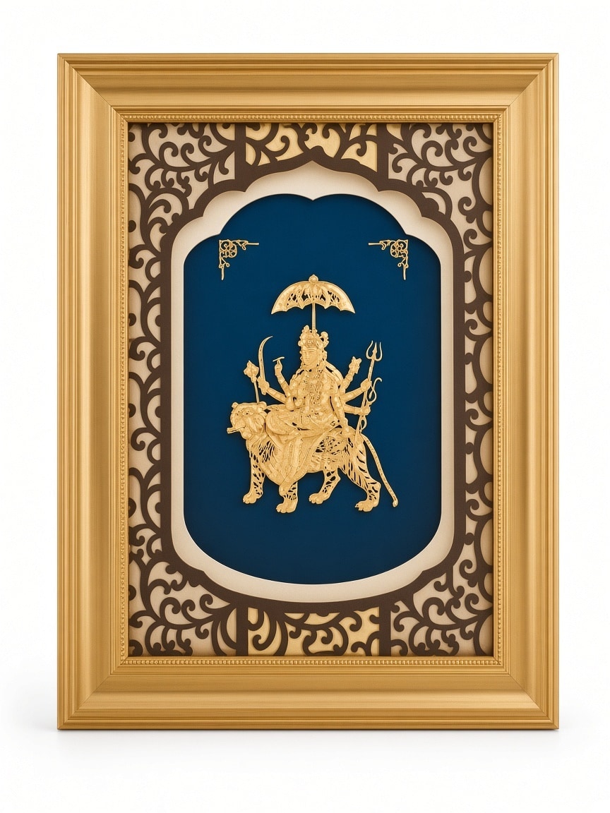 24kt gold leaf artwork of Shiv Parivar
