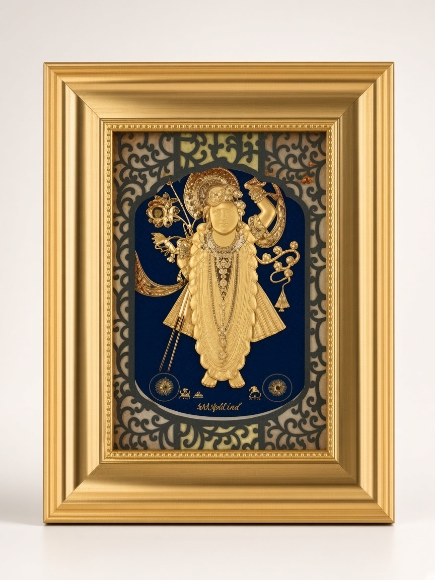 24kt gold leaf artwork of Shrinath Ji
