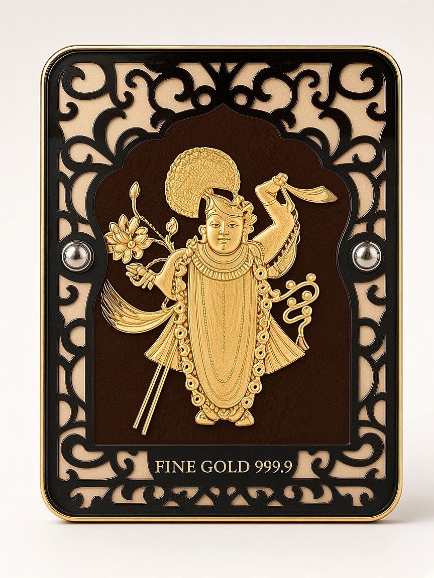 24kt gold leaf artwork of Shrinath Ji