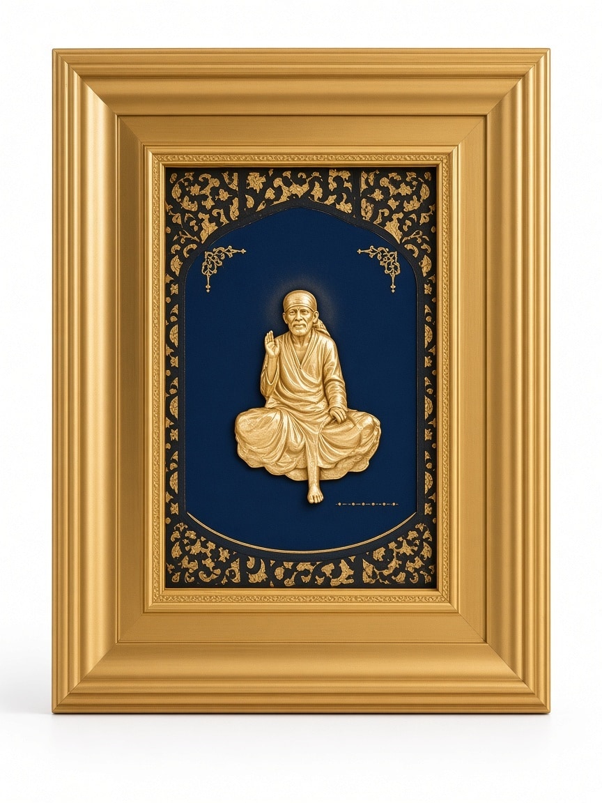 24kt gold leaf artwork of Swaminarayan Ji
