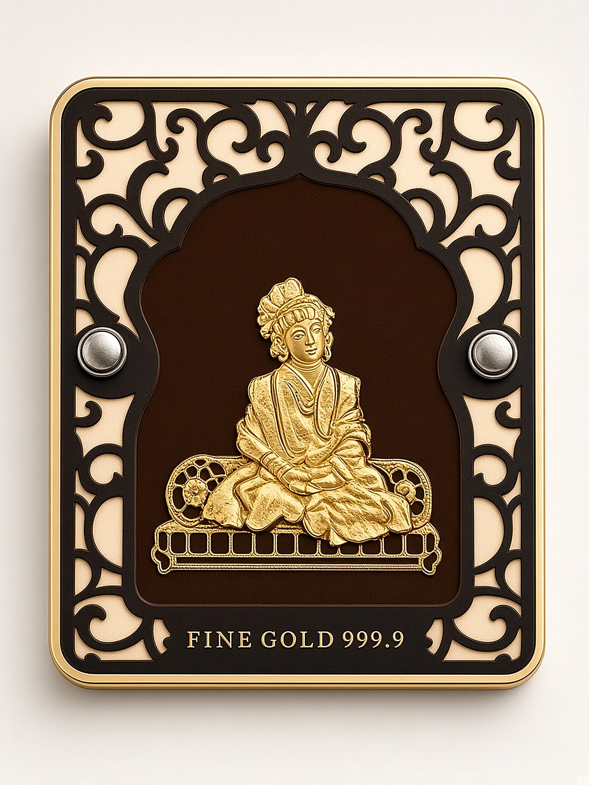 24kt gold leaf artwork of Swaminarayan Ji